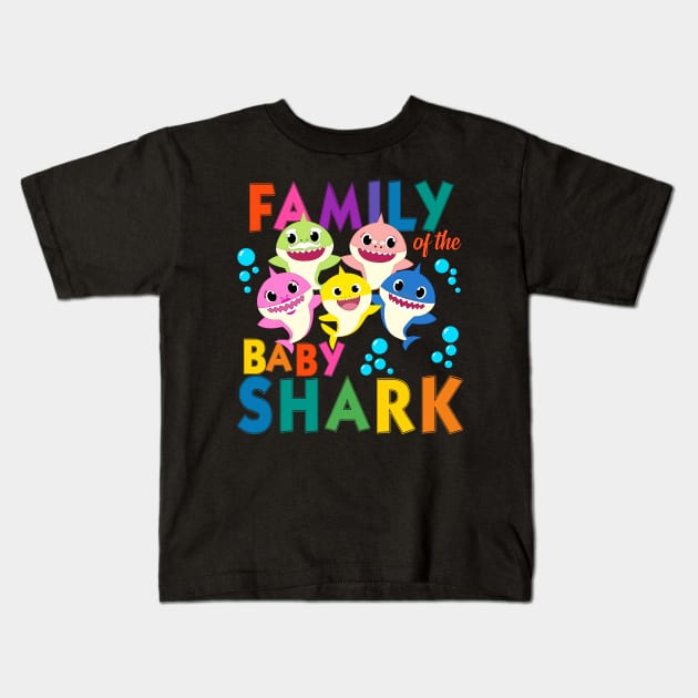 Family of the baby shark Kids T-Shirt by  Memosh Everything 